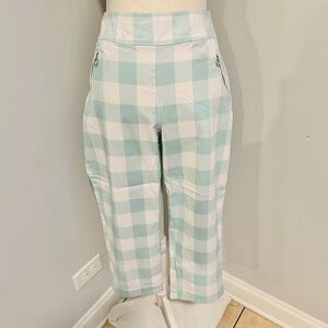 Chic Mint and White Checkered Pants